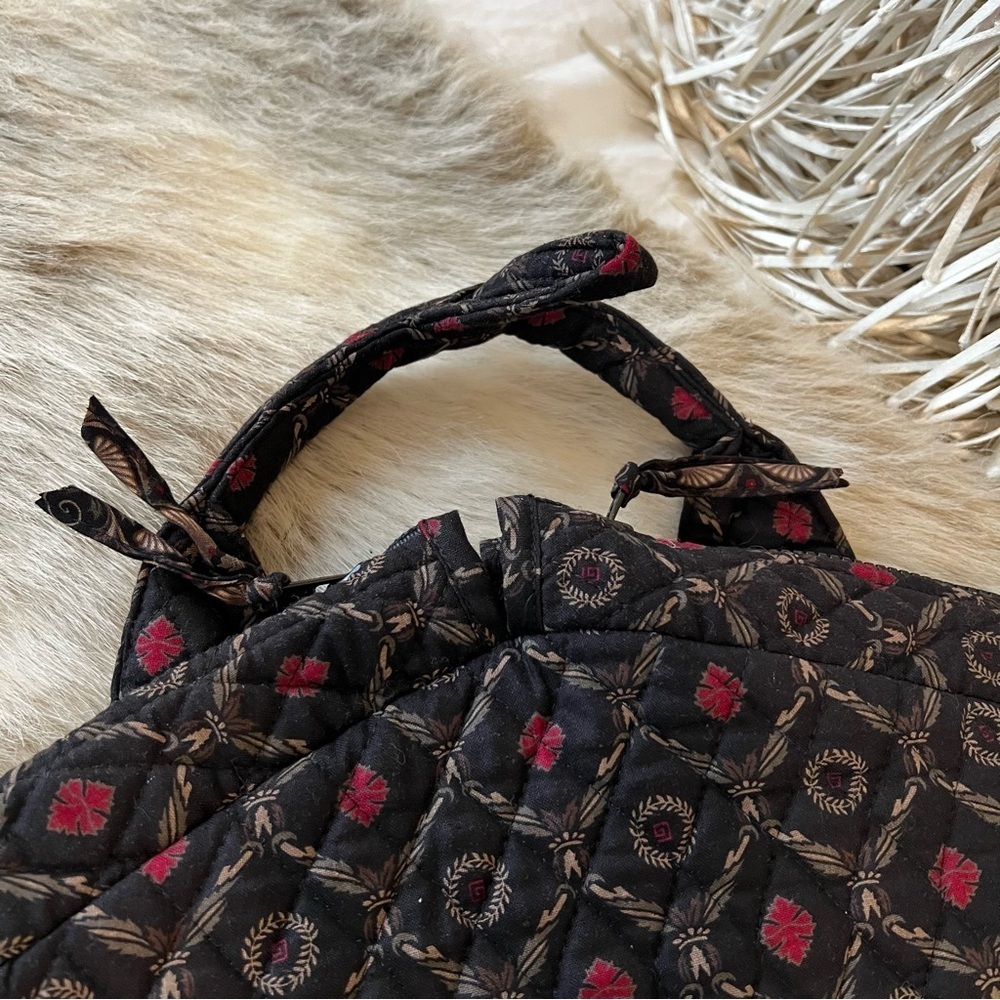 Vintage VERA BRADLEY Laurel 1997 Garment Bag Black Red Floral Travel Quilted USA - Picture 8 of 16